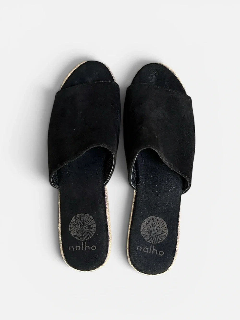 Nalho Espadrille Mule Yoga Mat Slide Sandal in Black Size 8